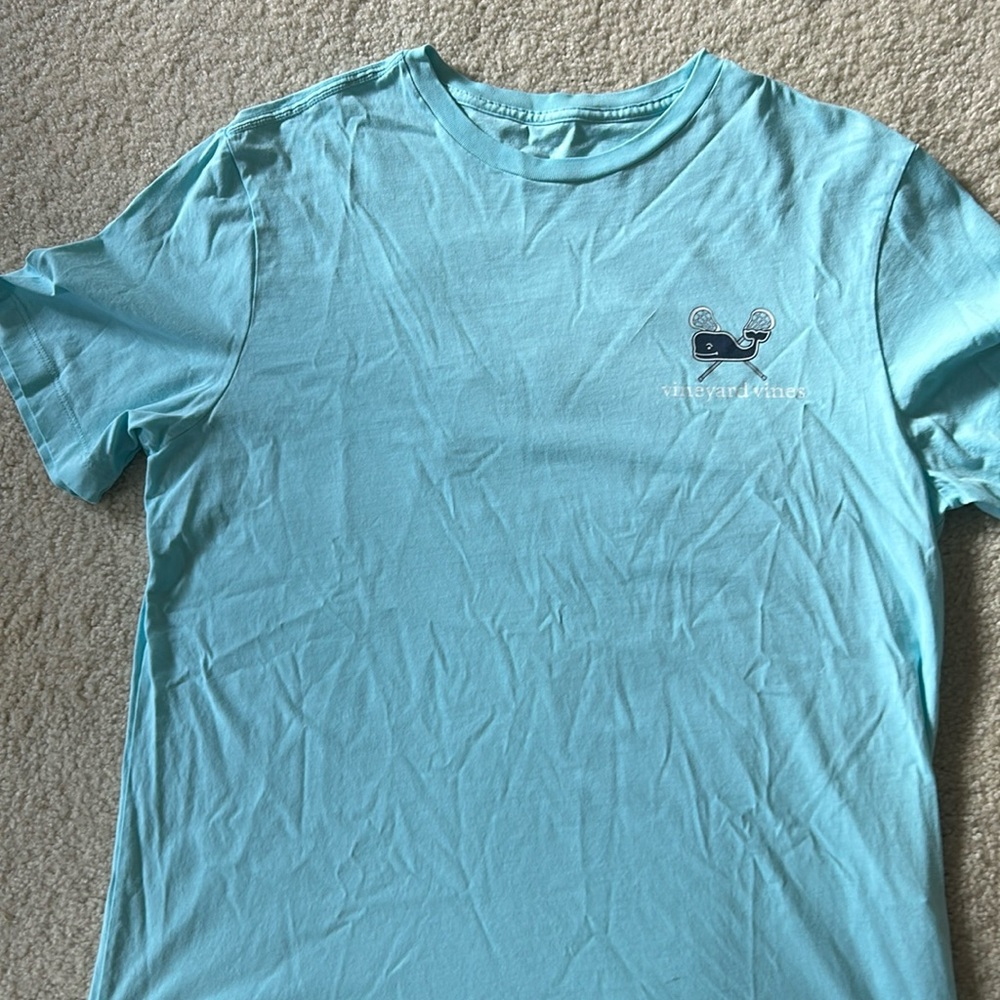 Vineyard vines aqua colored lacrosse t-shirt